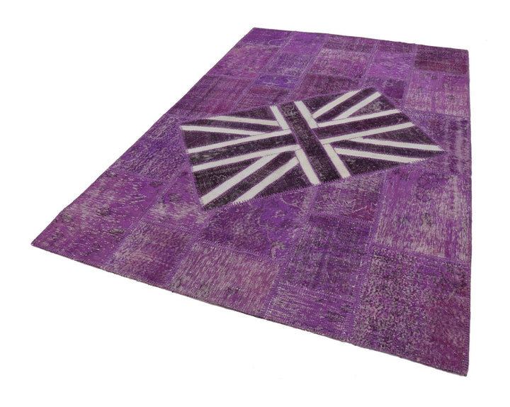 7x10 British Flag Patchwork Rug - 22619