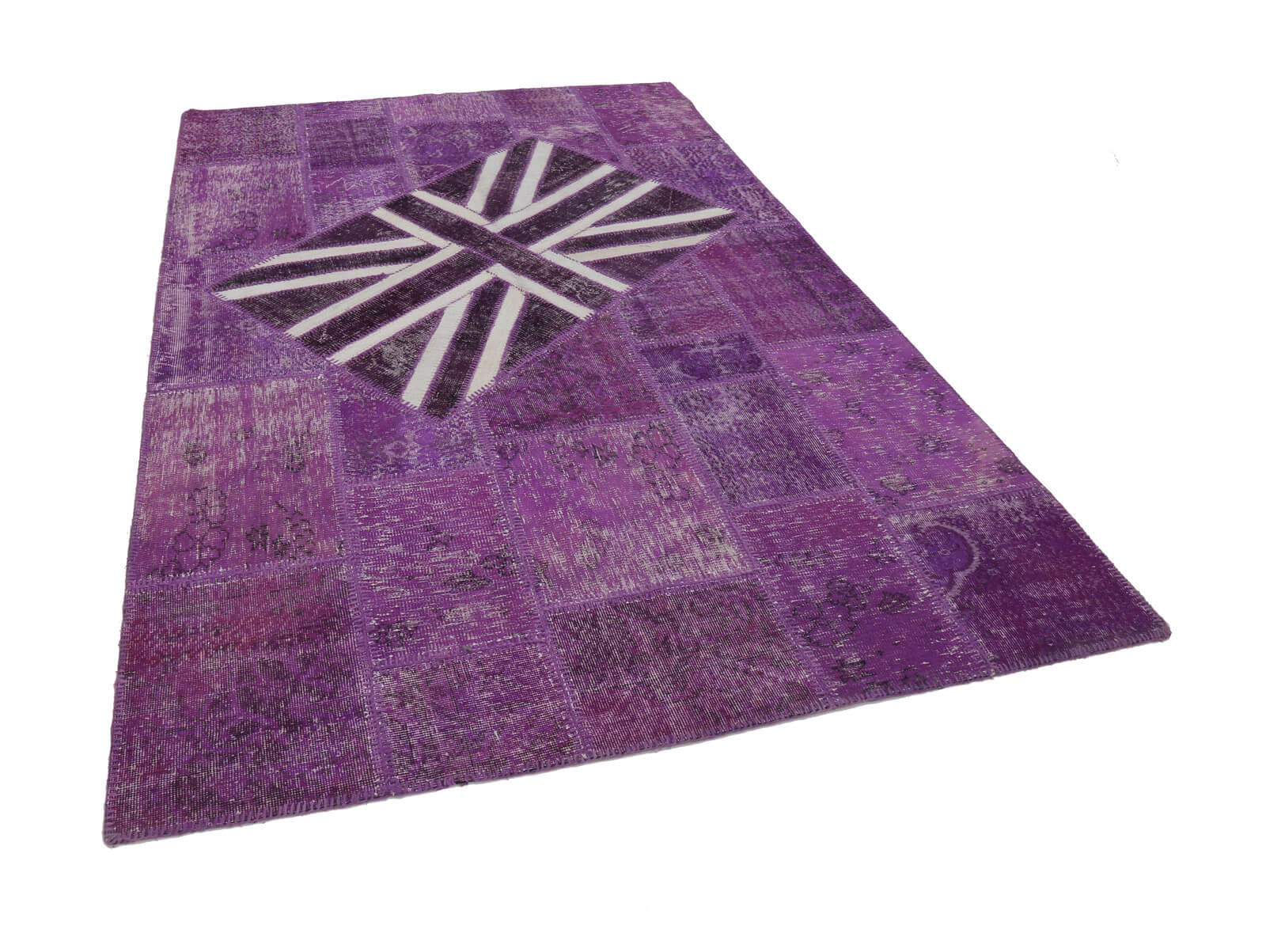 7x10 British Flag Patchwork Rug - 22619