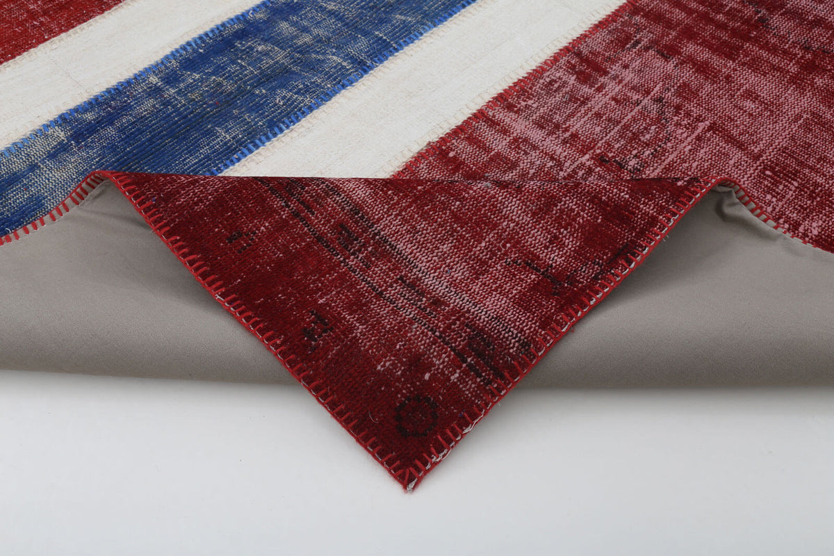 6x9 Norwegian Flag Patchwork Rug - 22620