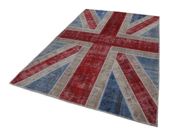 7x10 British Flag Patchwork Rug - 22621