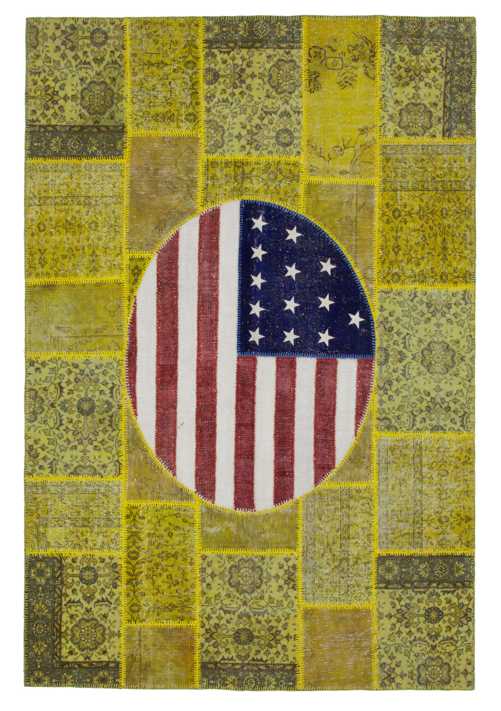 7x10 Usa Flag Patchwork Rug - 22623