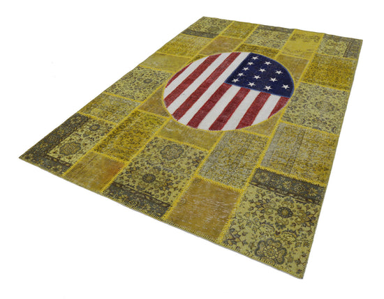 7x10 Usa Flag Patchwork Rug - 22623