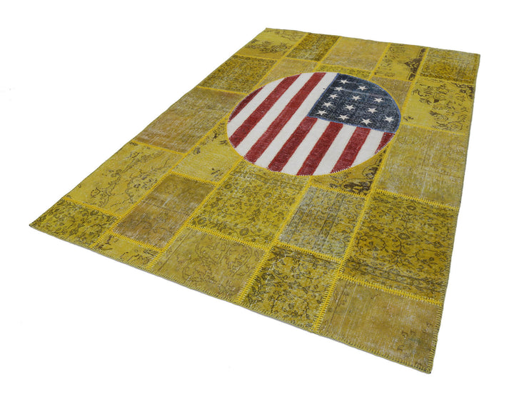 7x10 Usa Flag Patchwork Rug - 22624