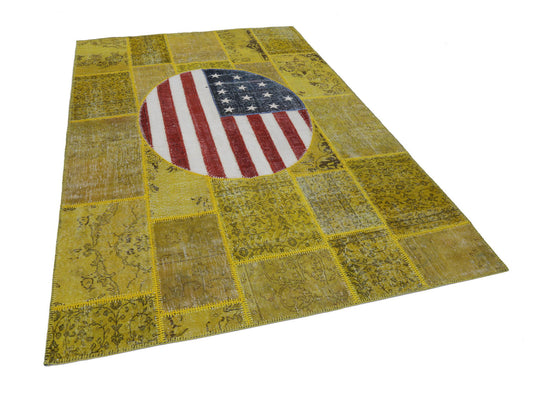 7x10 Usa Flag Patchwork Rug - 22624