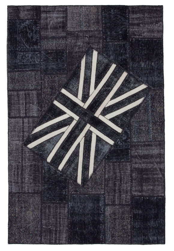 6x10 British Flag Patchwork Rug - 22625