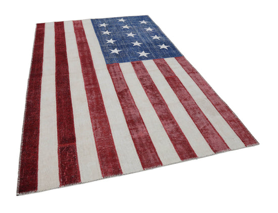 6x10 American Flag Patchwork Rug - 22628