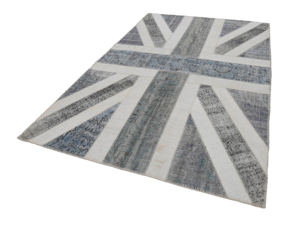 7x10 British Flag Patchwork Rug - 22629