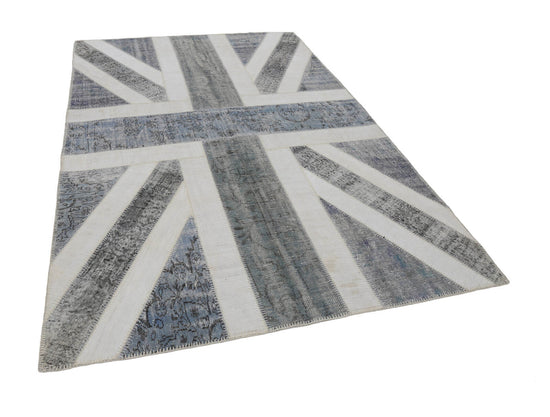 7x10 British Flag Patchwork Rug - 22629