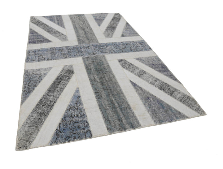 7x10 British Flag Patchwork Rug - 22629