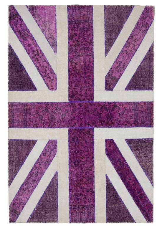 7x10 British Flag Patchwork Rug - 22630