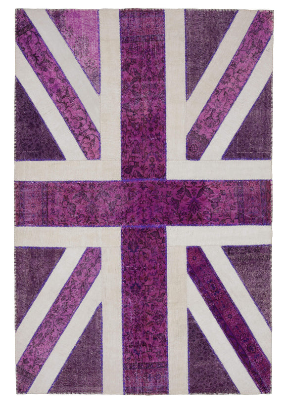 7x10 British Flag Patchwork Rug - 22630