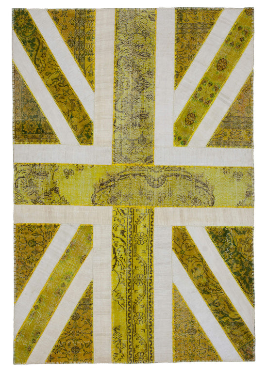 7x10 British Flag Patchwork Rug - 22631