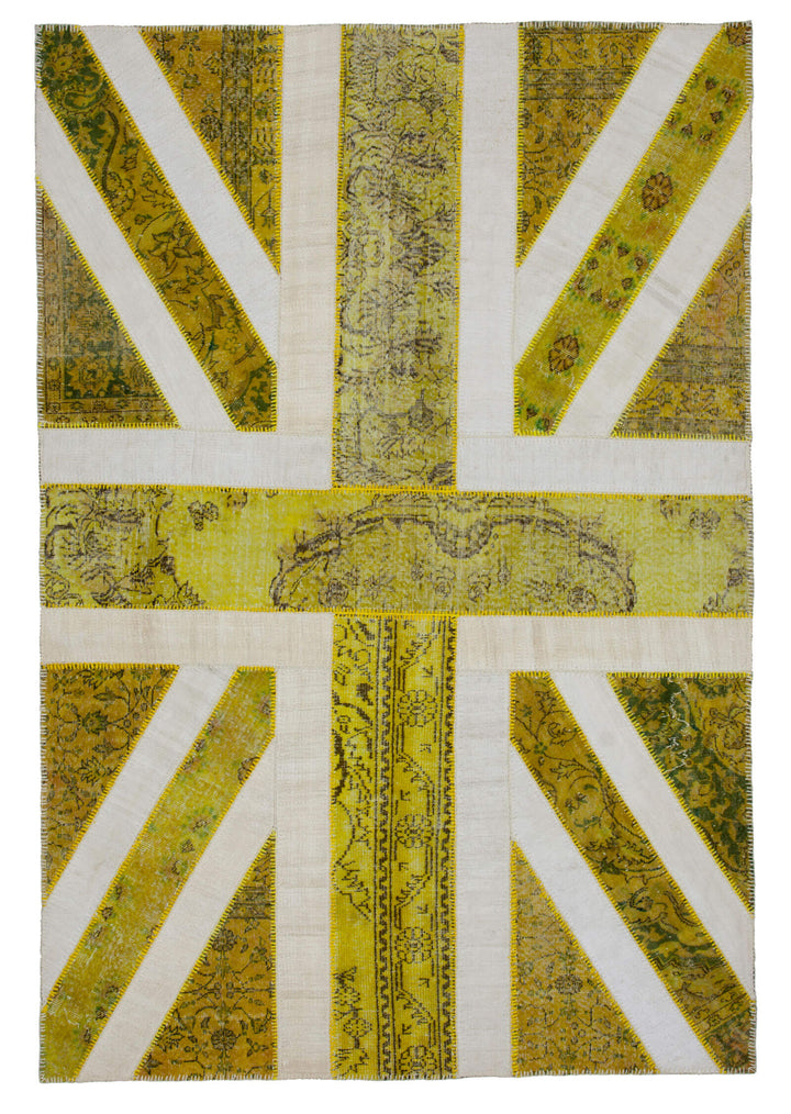 7x10 British Flag Patchwork Rug - 22631