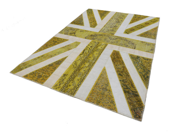 7x10 British Flag Patchwork Rug - 22631