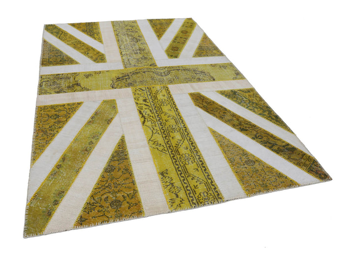 7x10 British Flag Patchwork Rug - 22631