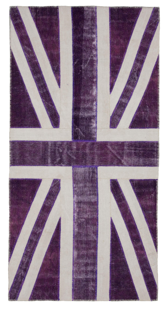 5x10 British Flag Patchwork Rug - 22633