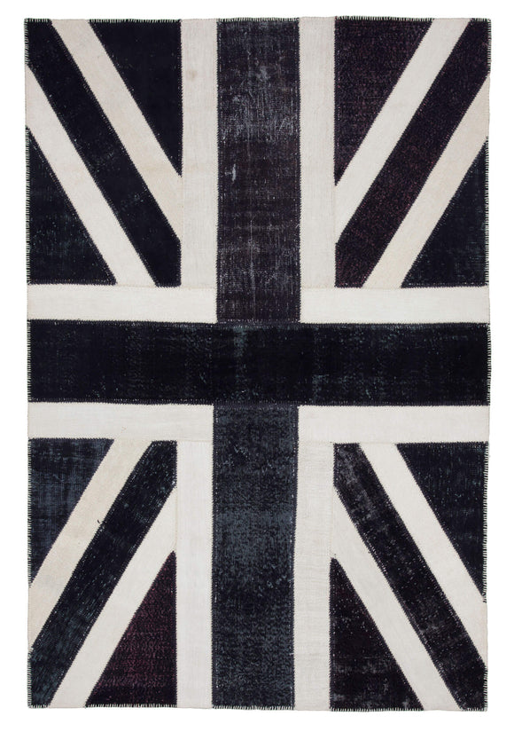 7x10 British Flag Patchwork Rug - 22634