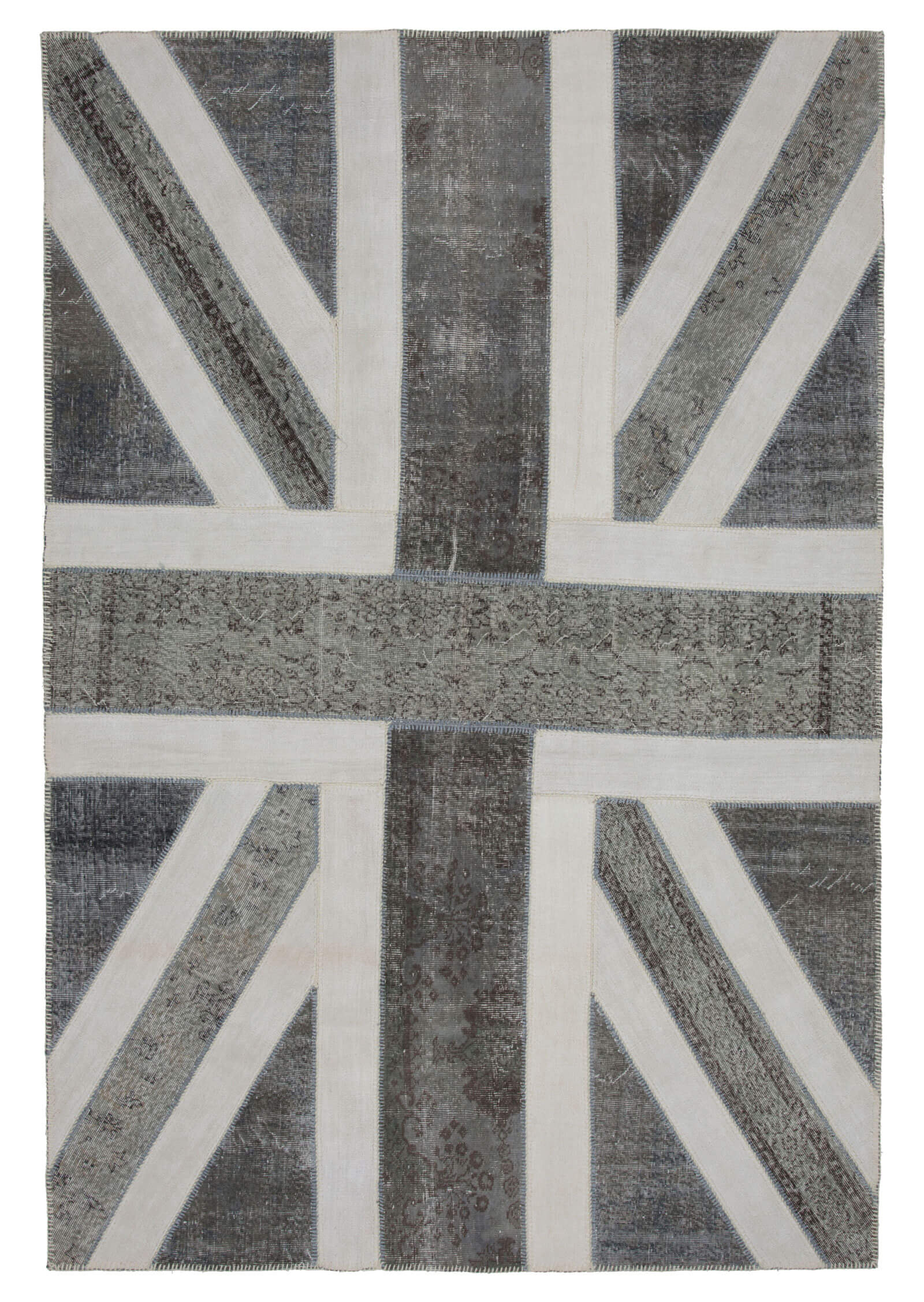 7x10 British Flag Patchwork Rug - 22638