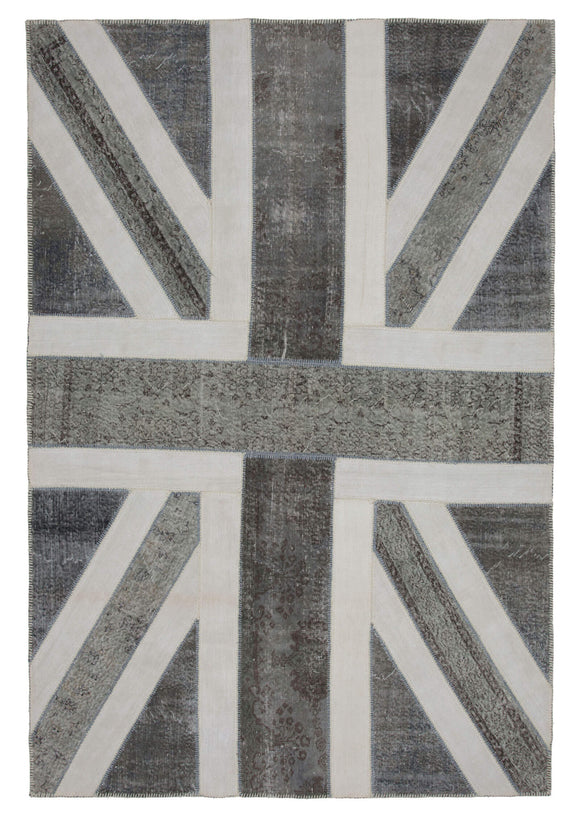 7x10 British Flag Patchwork Rug - 22638