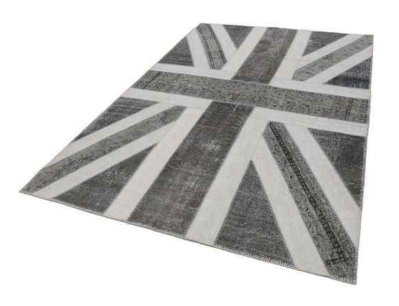 7x10 British Flag Patchwork Rug - 22638