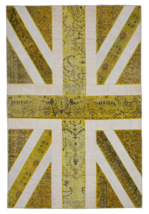 7x10 British Flag Patchwork Rug - 22640