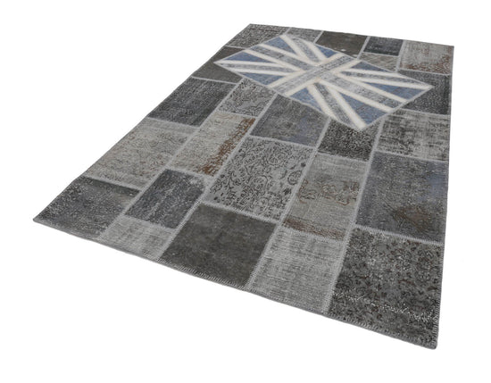 7x10 Uk Flag Patchwork Rug - 22642