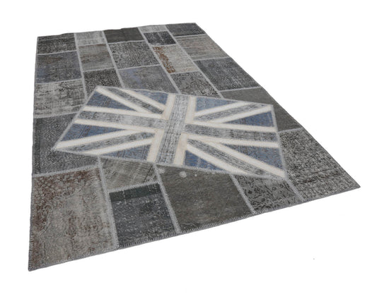 7x10 Uk Flag Patchwork Rug - 22642