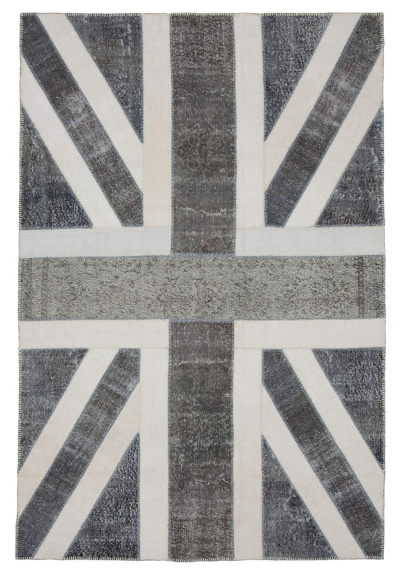 7x10 British Flag Patchwork Rug - 22644