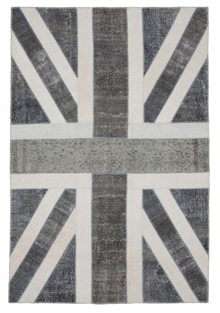 7x10 British Flag Patchwork Rug - 22644