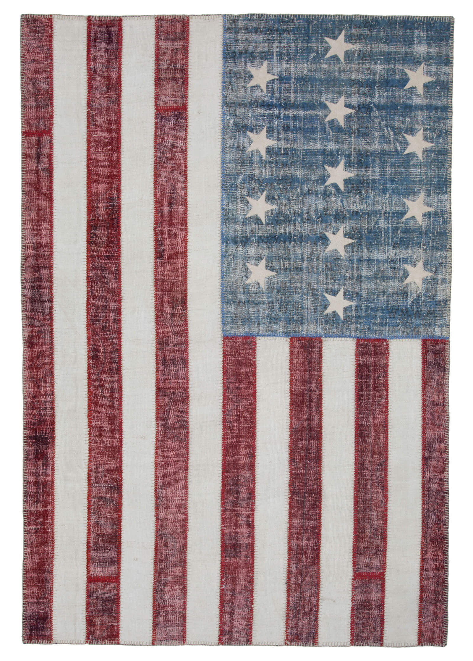 Flag Rugs 7x10 Blue Bedroom Vintage Flag Patchwork Area Rug 22645