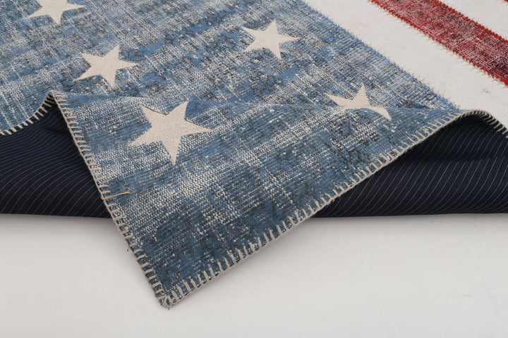 7x10 American Flag Patchwork Rug - 22645