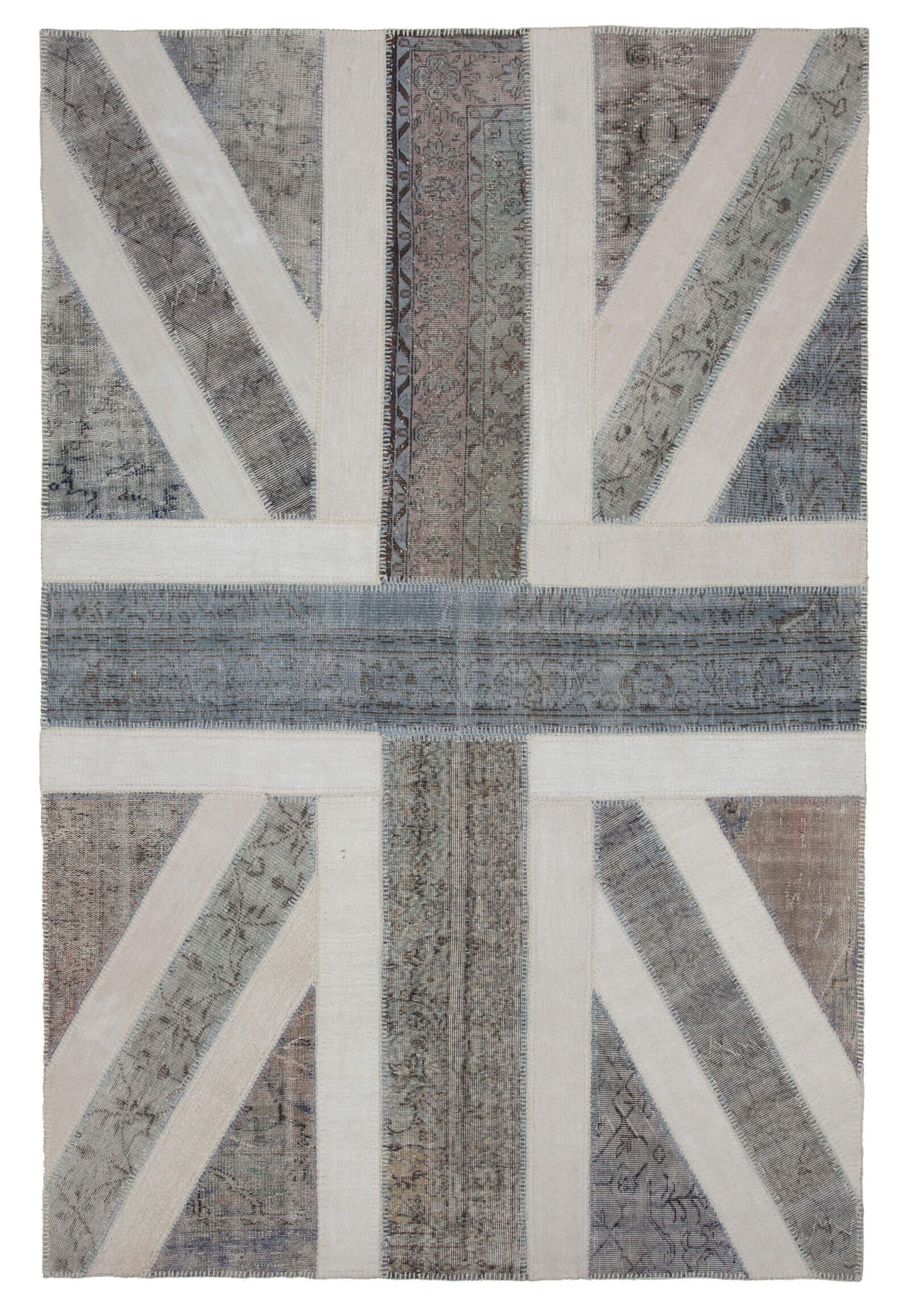 7x10 British Flag Patchwork Rug - 22647