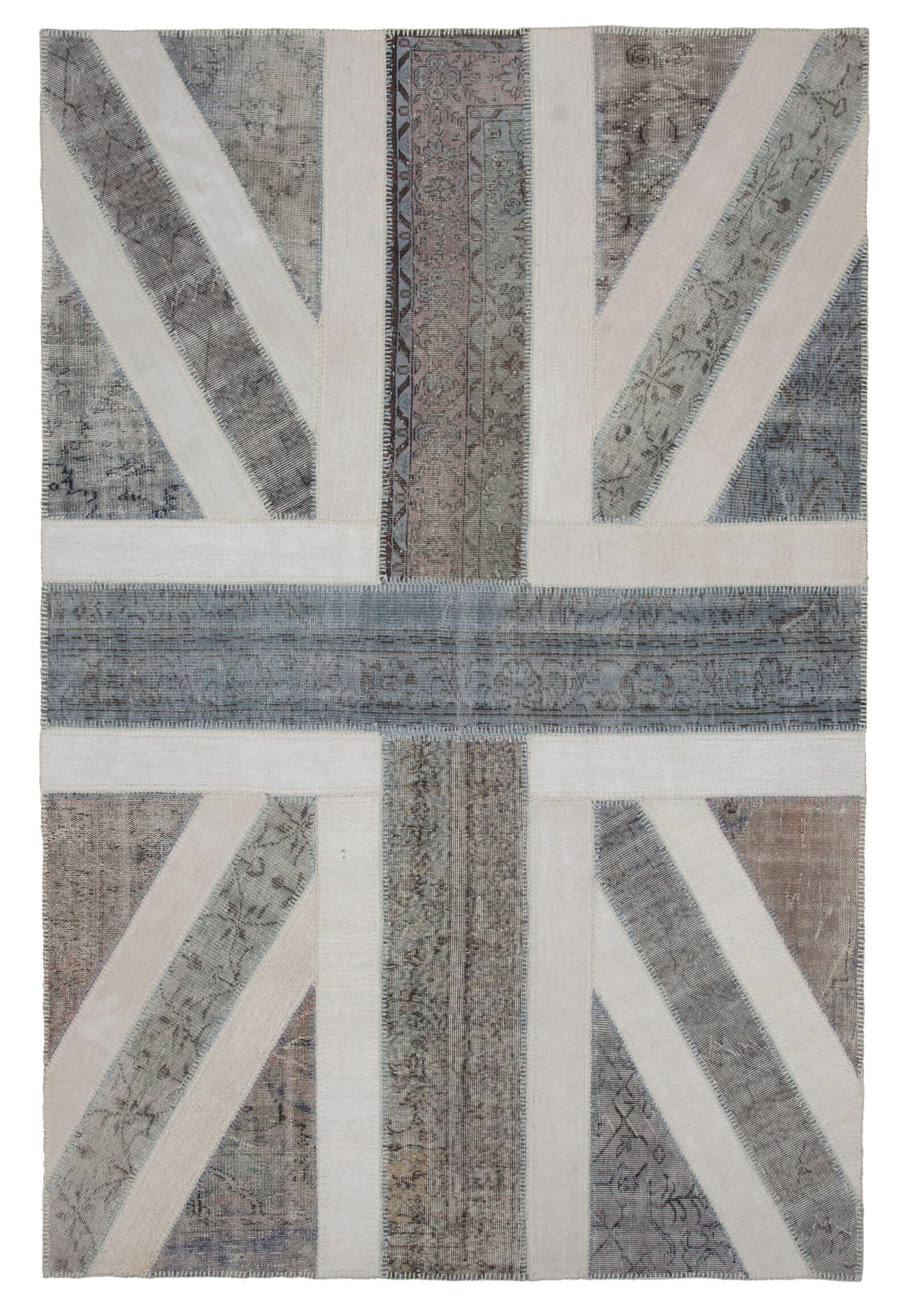 7x10 British Flag Patchwork Rug - 22647