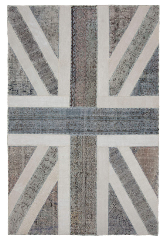7x10 British Flag Patchwork Rug - 22647