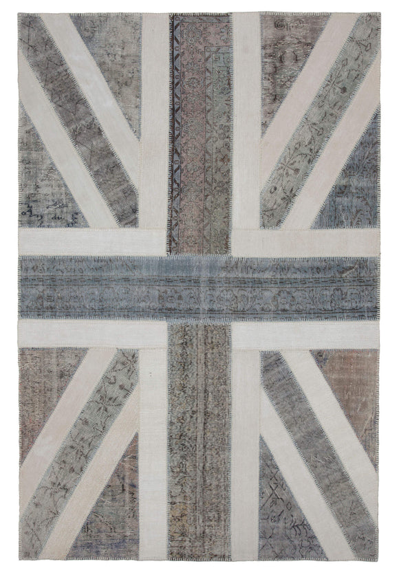 7x10 British Flag Patchwork Rug - 22647