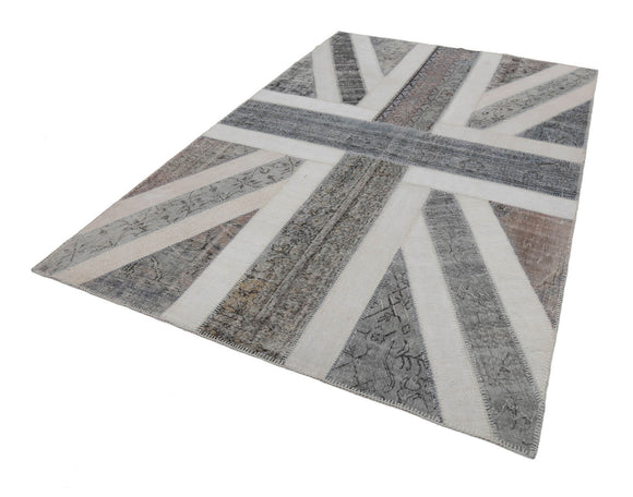7x10 British Flag Patchwork Rug - 22647