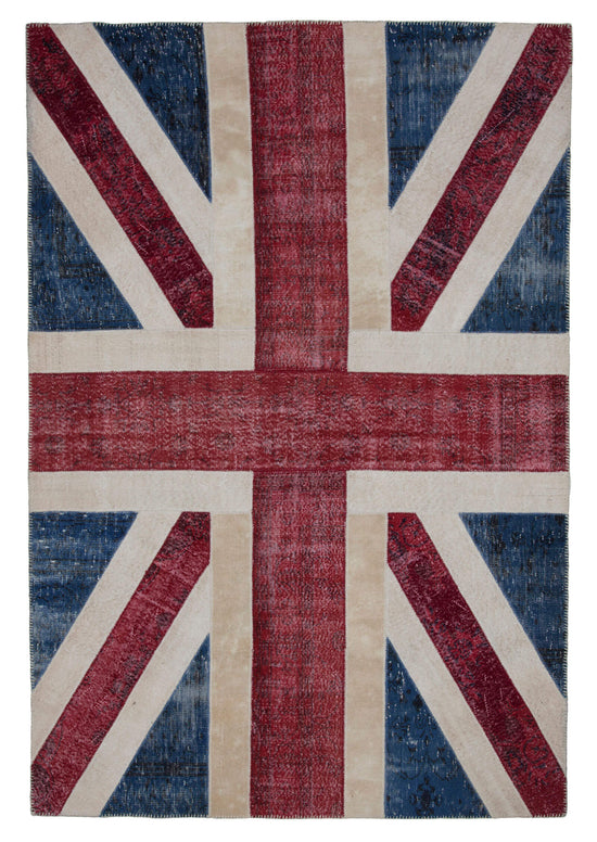 7x10 Uk Flag Patchwork Rug - 22651