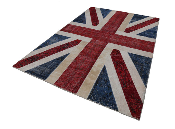 7x10 Uk Flag Patchwork Rug - 22651