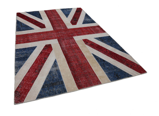 7x10 Uk Flag Patchwork Rug - 22651