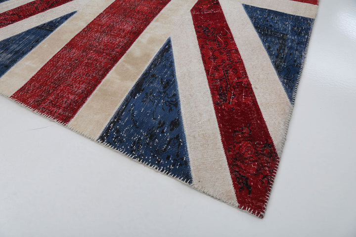 7x10 Uk Flag Patchwork Rug - 22651