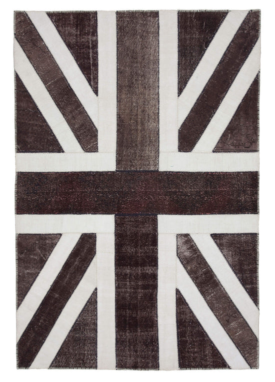 7x10 British Flag Patchwork Rug - 22654
