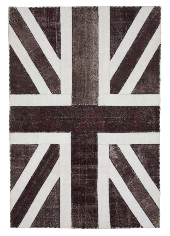 7x10 British Flag Patchwork Rug - 22654