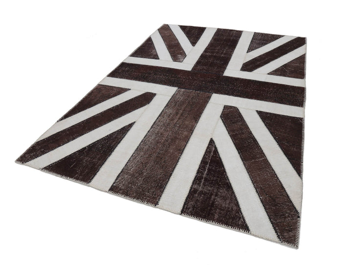 7x10 British Flag Patchwork Rug - 22654