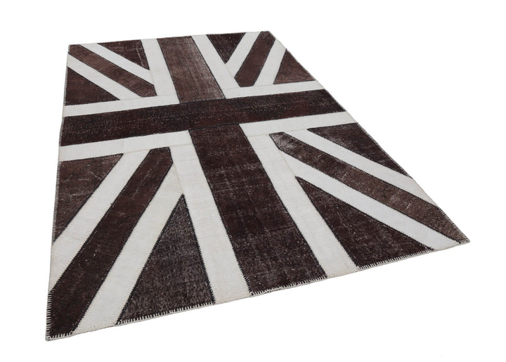 7x10 British Flag Patchwork Rug - 22654