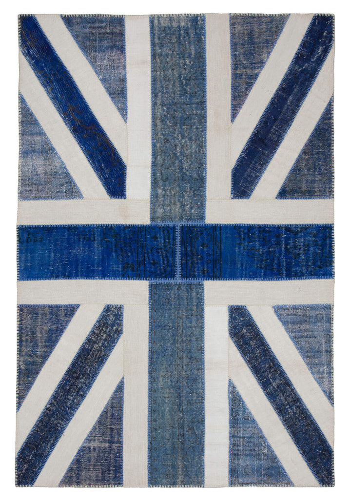 7x10 British Flag Patchwork Rug - 22658