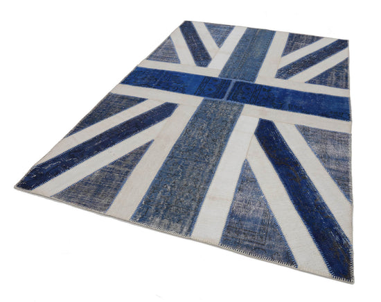 7x10 British Flag Patchwork Rug - 22658