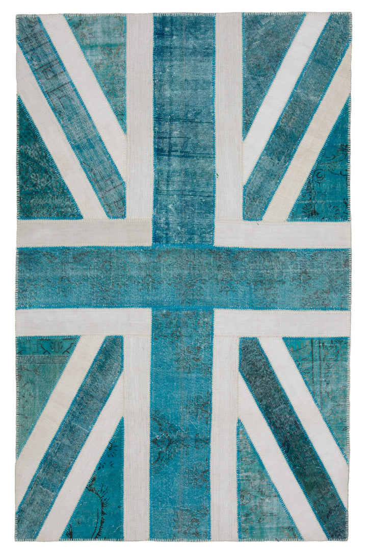 6x10 British Flag Patchwork Rug - 22659