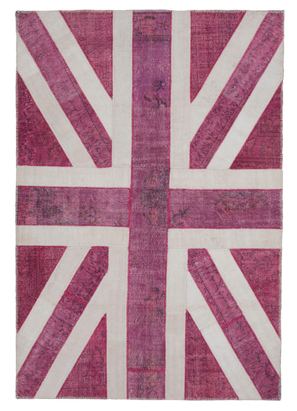 7x10 British Flag Patchwork Rug - 22660