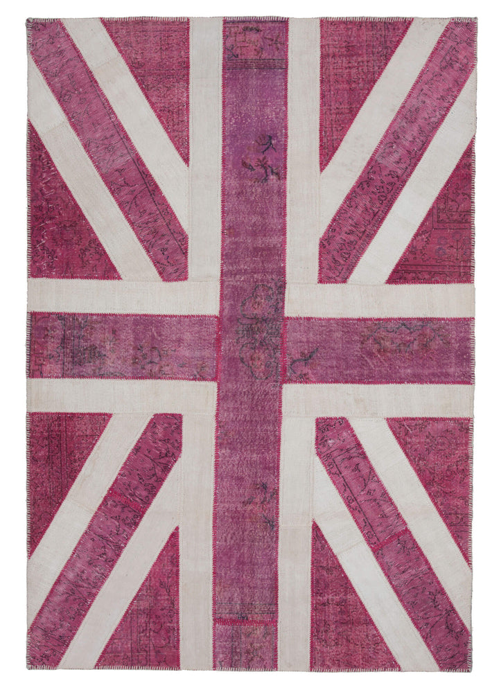 7x10 British Flag Patchwork Rug - 22660