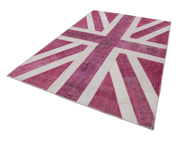 7x10 British Flag Patchwork Rug - 22660
